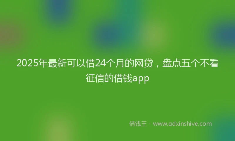 2025年最新可以借24个月的网贷，盘点五个不看征信的借钱app
