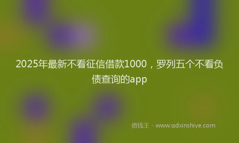 2025年最新不看征信借款1000，罗列五个不看负债查询的app