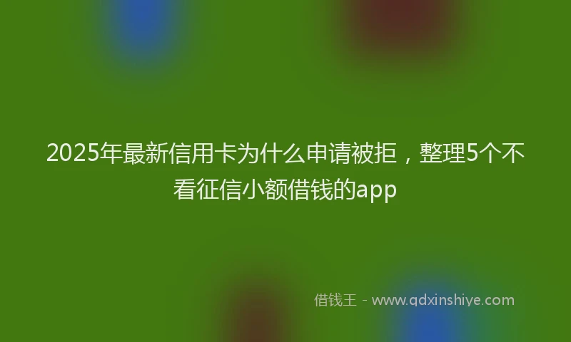 2025年最新信用卡为什么申请被拒，整理5个不看征信小额借钱的app