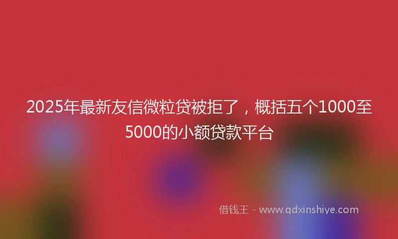2025年最新友信微粒贷被拒了，概括五个1000至5000的小额贷款平台