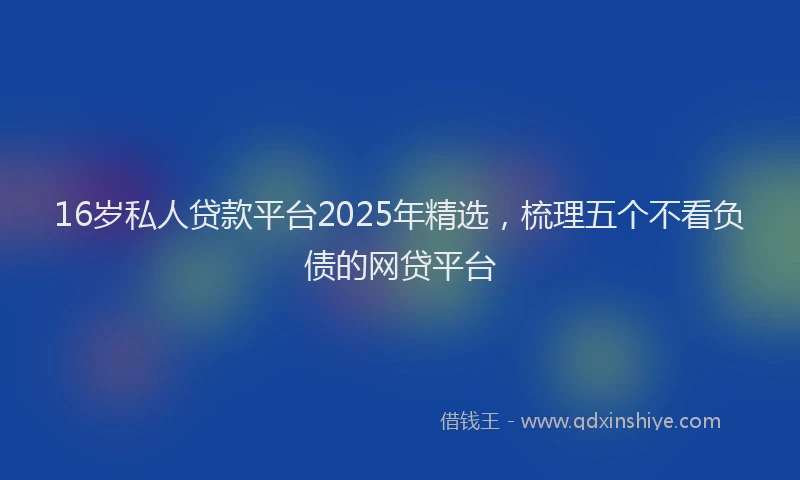 16岁私人贷款平台2025年精选，梳理五个不看负债的网贷平台