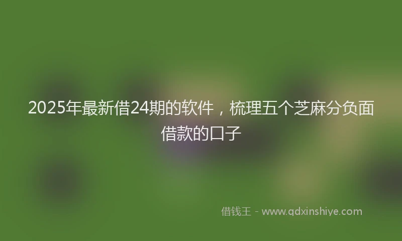 2025年最新借24期的软件，梳理五个芝麻分负面借款的口子
