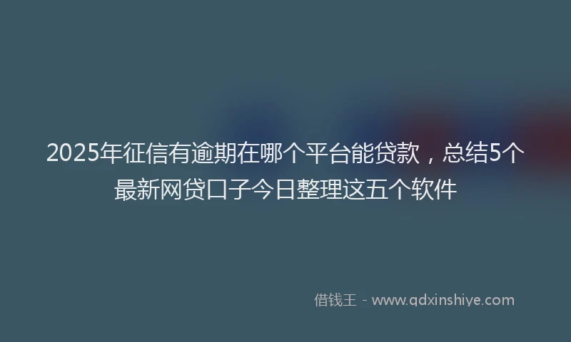 2025年征信有逾期在哪个平台能贷款，总结5个最新网贷口子今日整理这五个软件