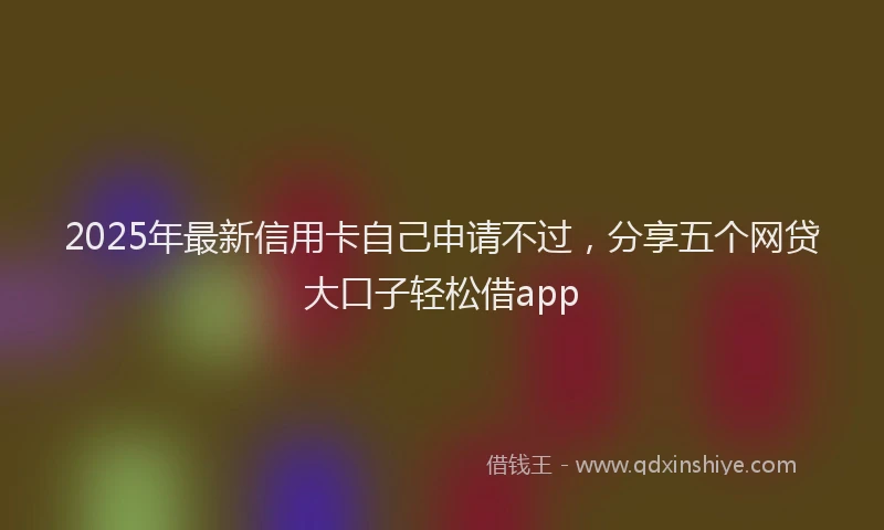 2025年最新信用卡自己申请不过，分享五个网贷大口子轻松借app