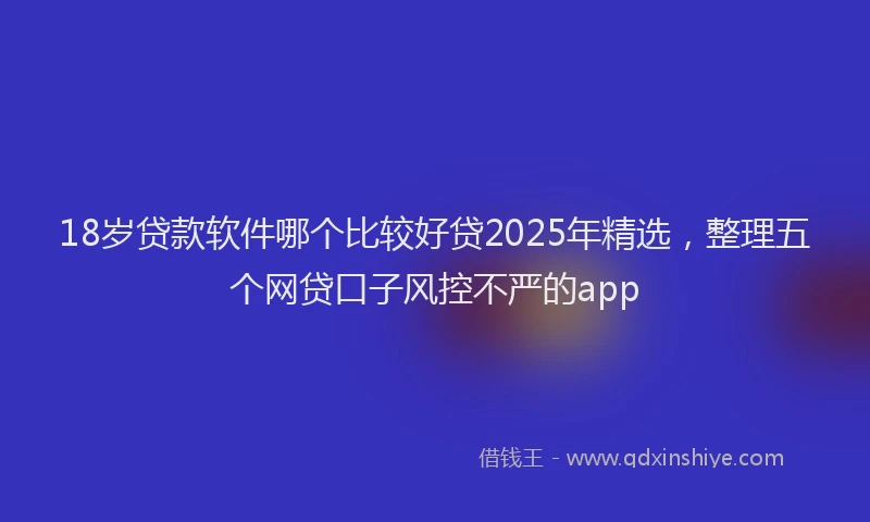 18岁贷款软件哪个比较好贷2025年精选，整理五个网贷口子风控不严的app