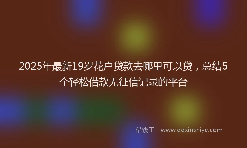 2025年最新19岁花户贷款去哪里可以贷，总结5个轻松借款无征信记录的平台