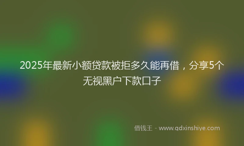 2025年最新小额贷款被拒多久能再借，分享5个无视黑户下款口子