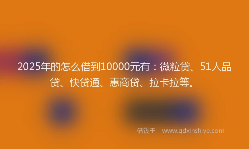 2025年的怎么借到10000元有：微粒贷、51人品贷、快贷通、惠商贷、拉卡拉等。