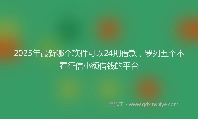 2025年最新哪个软件可以24期借款，罗列五个不看征信小额借钱的平台