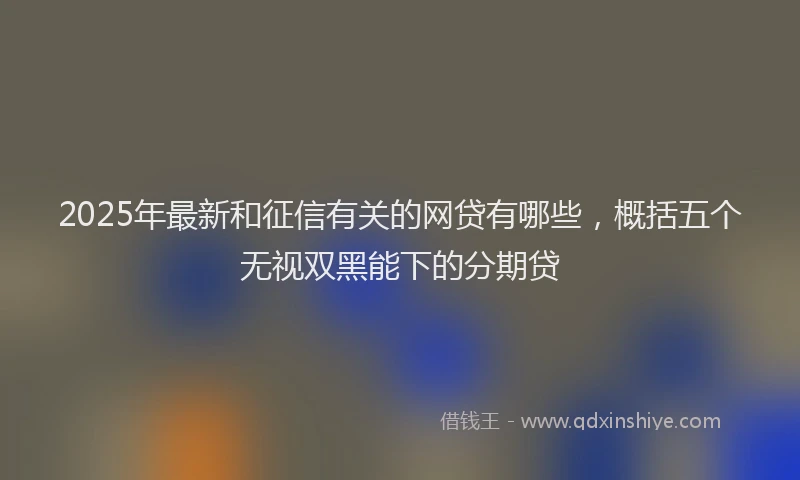 2025年最新和征信有关的网贷有哪些，概括五个无视双黑能下的分期贷
