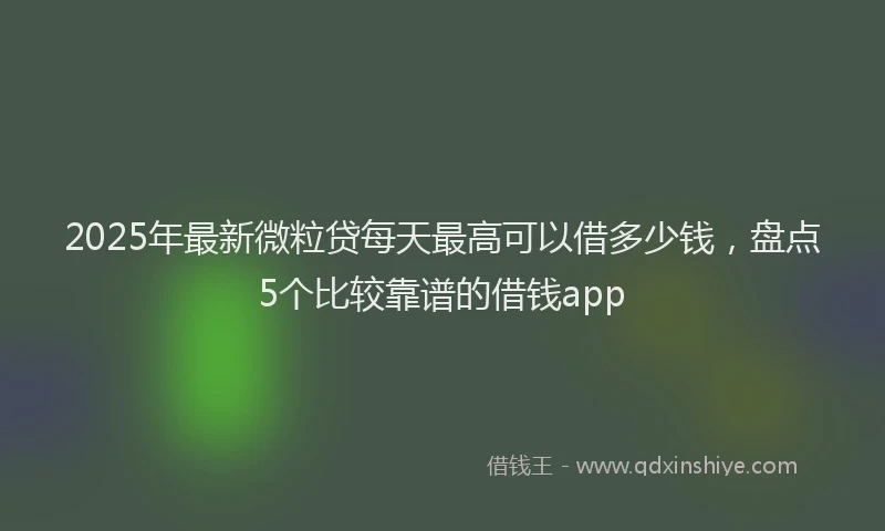 2025年最新微粒贷每天最高可以借多少钱，盘点5个比较靠谱的借钱app