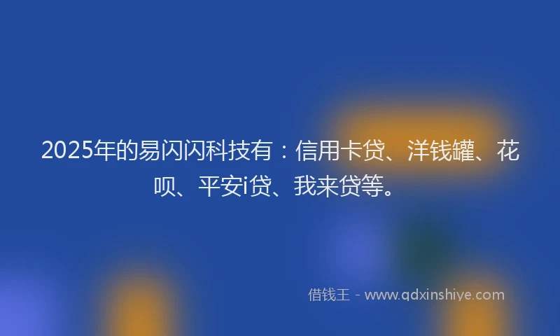 2025年的易闪闪科技有：信用卡贷、洋钱罐、花呗、平安i贷、我来贷等。
