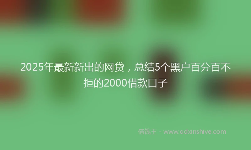 2025年最新新出的网贷，总结5个黑户百分百不拒的2000借款口子