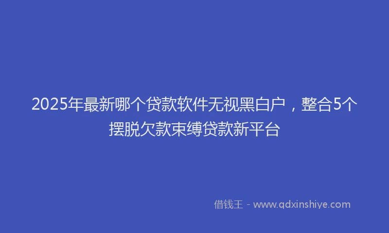 2025年最新哪个贷款软件无视黑白户，整合5个摆脱欠款束缚贷款新平台