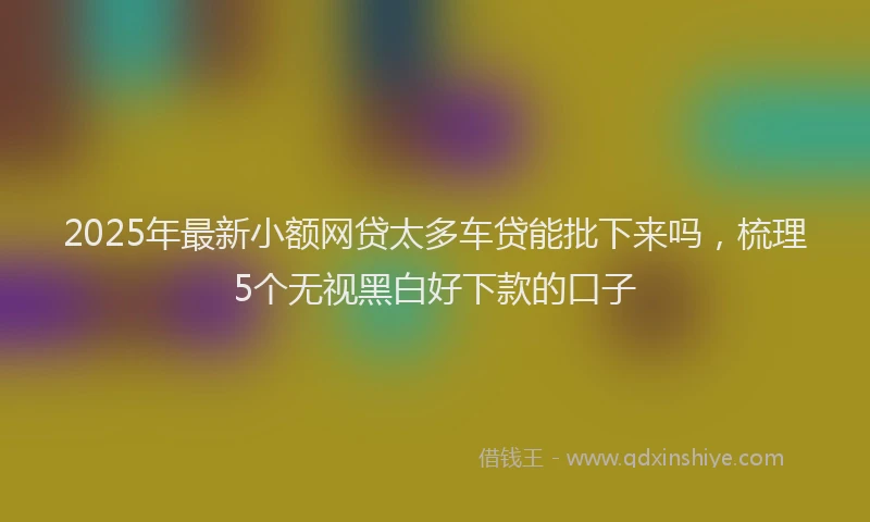 2025年最新小额网贷太多车贷能批下来吗，梳理5个无视黑白好下款的口子