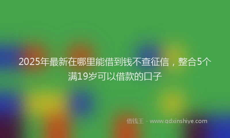 2025年最新在哪里能借到钱不查征信，整合5个满19岁可以借款的口子