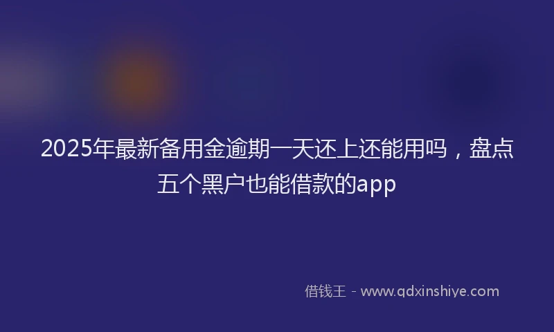 2025年最新备用金逾期一天还上还能用吗，盘点五个黑户也能借款的app
