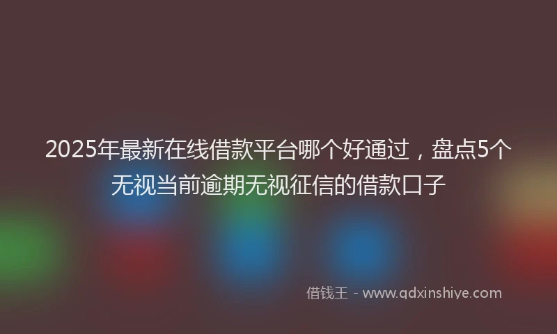 2025年最新在线借款平台哪个好通过，盘点5个无视当前逾期无视征信的借款口子