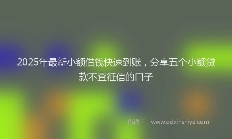 2025年最新小额借钱快速到账，分享五个小额贷款不查征信的口子