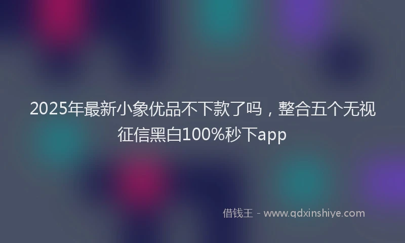 2025年最新小象优品不下款了吗，整合五个无视征信黑白100%秒下app