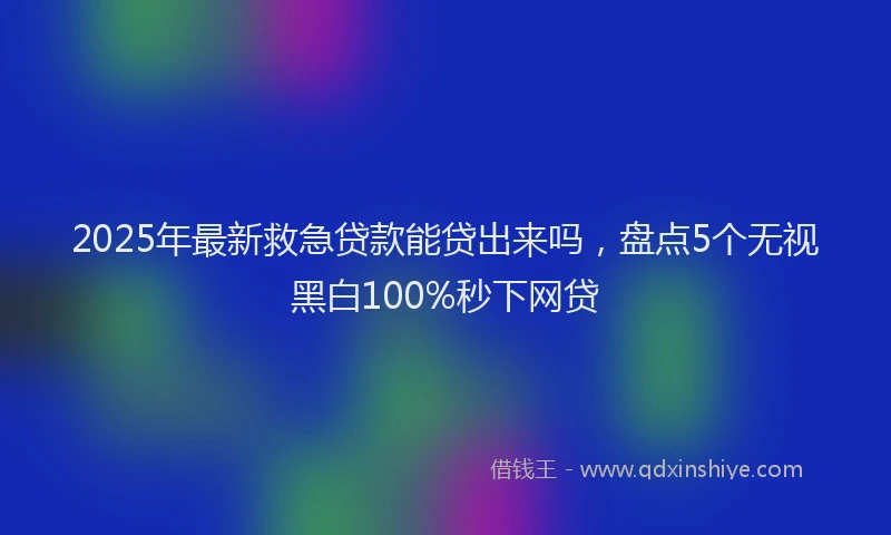 2025年最新救急贷款能贷出来吗，盘点5个无视黑白100%秒下网贷