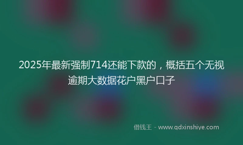 2025年最新强制714还能下款的，概括五个无视逾期大数据花户黑户口子