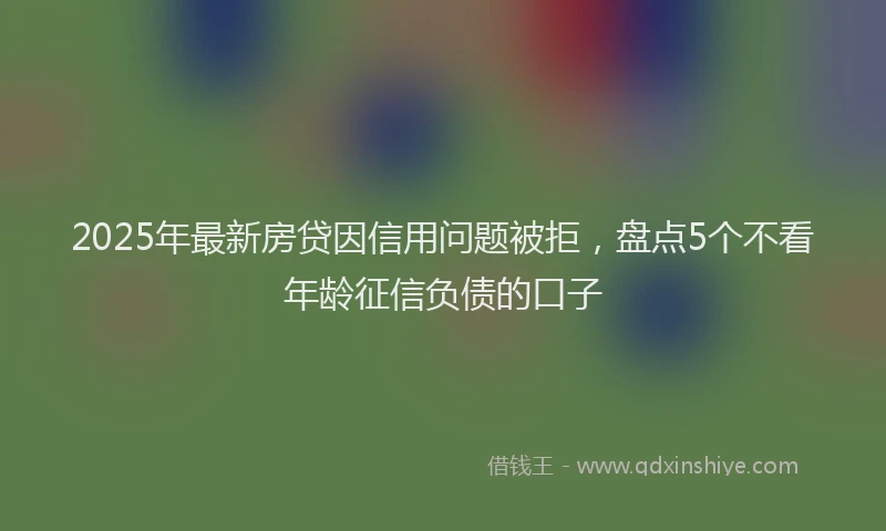2025年最新房贷因信用问题被拒，盘点5个不看年龄征信负债的口子