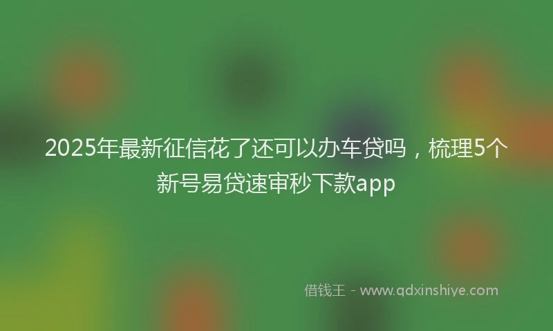 2025年最新征信花了还可以办车贷吗，梳理5个新号易贷速审秒下款app