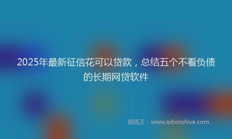 2025年最新征信花可以贷款，总结五个不看负债的长期网贷软件