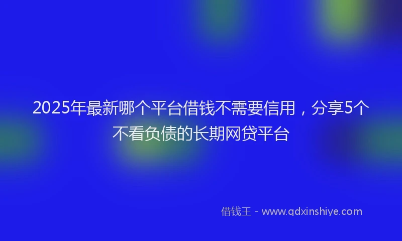 2025年最新哪个平台借钱不需要信用，分享5个不看负债的长期网贷平台