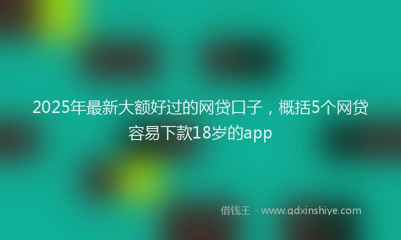 2025年最新大额好过的网贷口子，概括5个网贷容易下款18岁的app