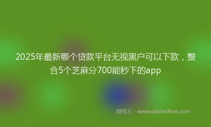 2025年最新哪个贷款平台无视黑户可以下款，整合5个芝麻分700能秒下的app