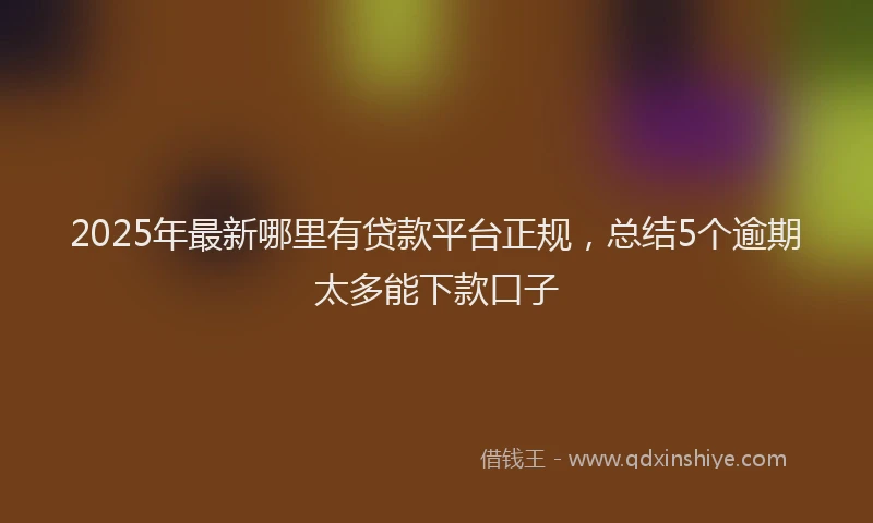 2025年最新哪里有贷款平台正规，总结5个逾期太多能下款口子