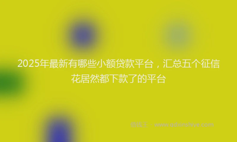 2025年最新有哪些小额贷款平台，汇总五个征信花居然都下款了的平台