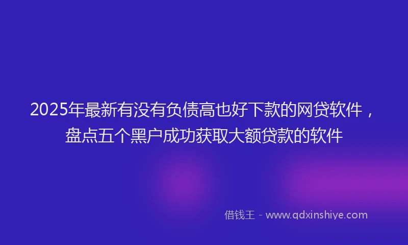 2025年最新有没有负债高也好下款的网贷软件，盘点五个黑户成功获取大额贷款的软件