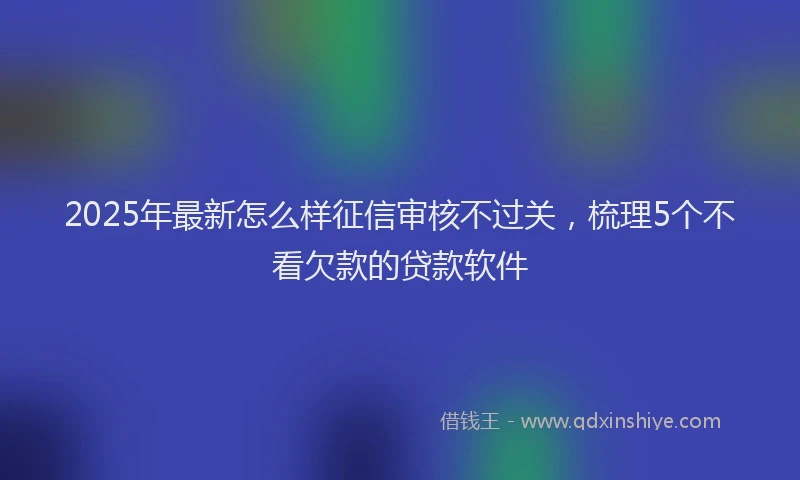 2025年最新怎么样征信审核不过关，梳理5个不看欠款的贷款软件