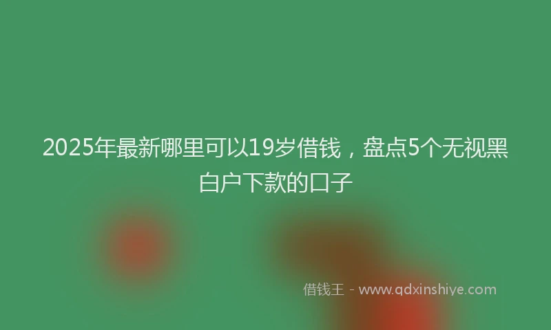 2025年最新哪里可以19岁借钱，盘点5个无视黑白户下款的口子