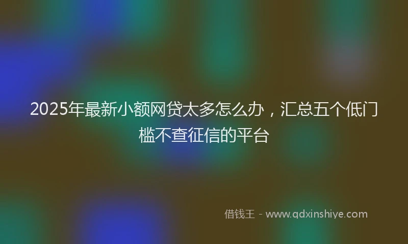 2025年最新小额网贷太多怎么办，汇总五个低门槛不查征信的平台
