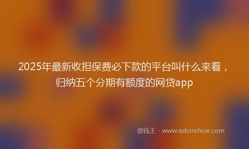 2025年最新收担保费必下款的平台叫什么来着，归纳五个分期有额度的网贷app