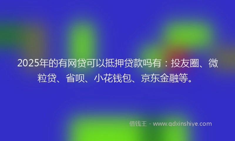 2025年的有网贷可以抵押贷款吗有：投友圈、微粒贷、省呗、小花钱包、京东金融等。