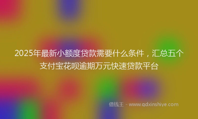 2025年最新小额度贷款需要什么条件，汇总五个支付宝花呗逾期万元快速贷款平台