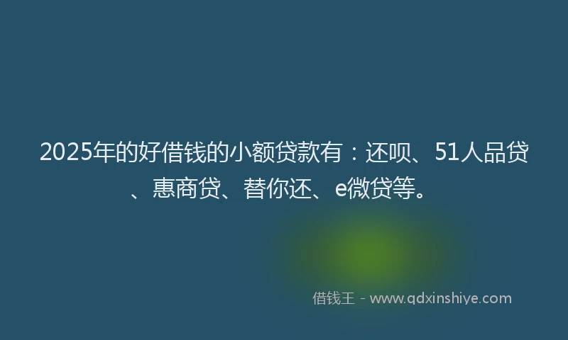 2025年的好借钱的小额贷款有：还呗、51人品贷、惠商贷、替你还、e微贷等。