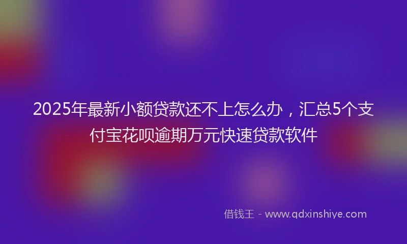2025年最新小额贷款还不上怎么办，汇总5个支付宝花呗逾期万元快速贷款软件