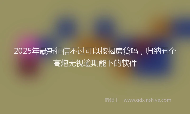 2025年最新征信不过可以按揭房贷吗，归纳五个高炮无视逾期能下的软件