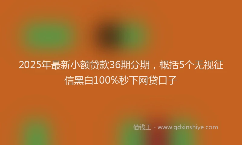 2025年最新小额贷款36期分期，概括5个无视征信黑白100%秒下网贷口子