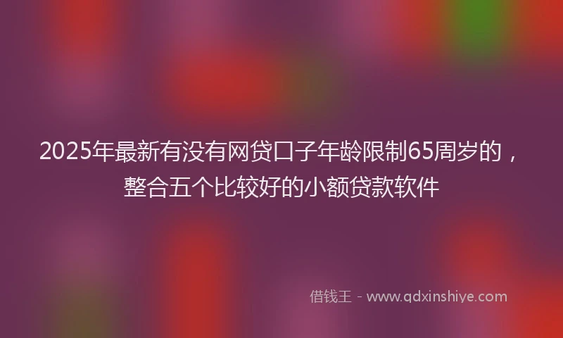 2025年最新有没有网贷口子年龄限制65周岁的，整合五个比较好的小额贷款软件