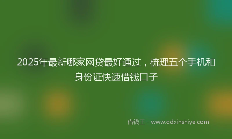 2025年最新哪家网贷最好通过，梳理五个手机和身份证快速借钱口子
