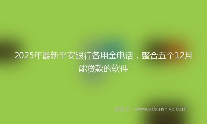 2025年最新平安银行备用金电话，整合五个12月能贷款的软件