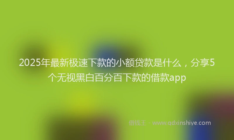 2025年最新极速下款的小额贷款是什么，分享5个无视黑白百分百下款的借款app