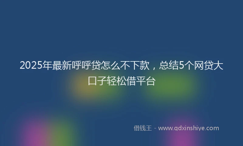 2025年最新呼呼贷怎么不下款，总结5个网贷大口子轻松借平台